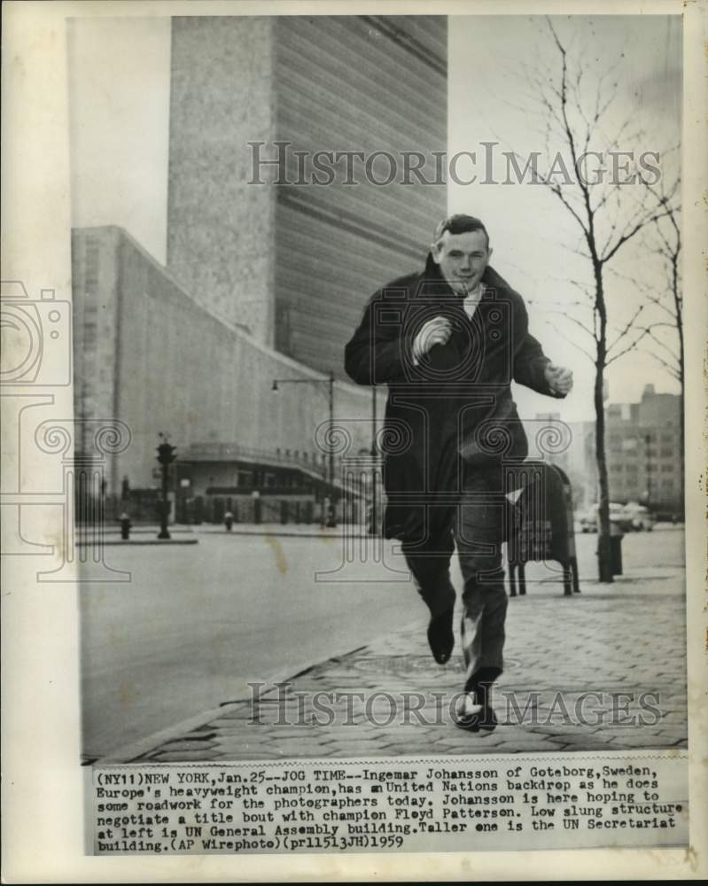 1959 Press Photo Boxing champion Ingemar Johannson in New York - nos19496- Historic Images