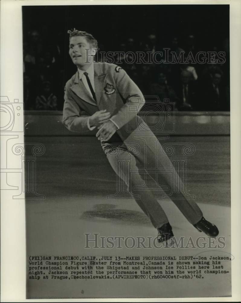 1962 Press Photo Figure skating champion Don Jackson makes Ice Follies Debut- Historic Images