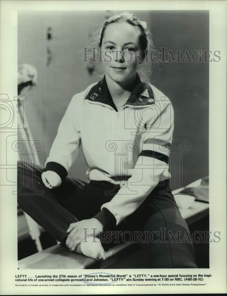 1980 Press Photo College gymnast Carol Johnston - nos19659- Historic Images