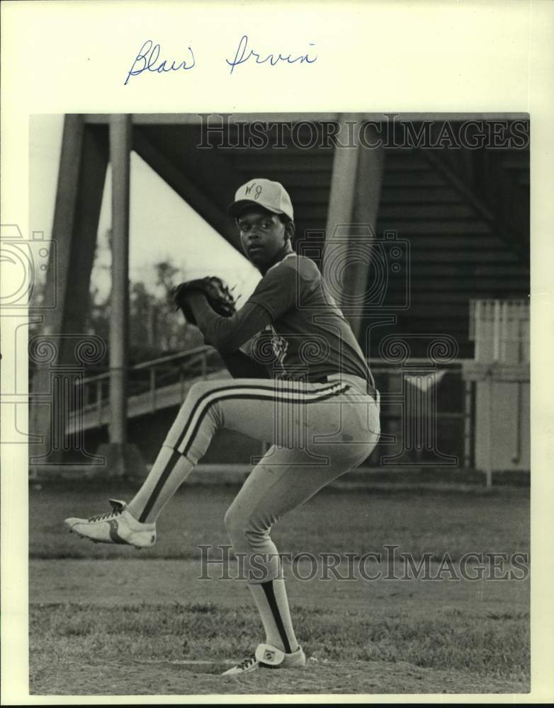 1982 Press Photo Baseball - Blair Irvin of West Jefferson Pitching Ball- Historic Images