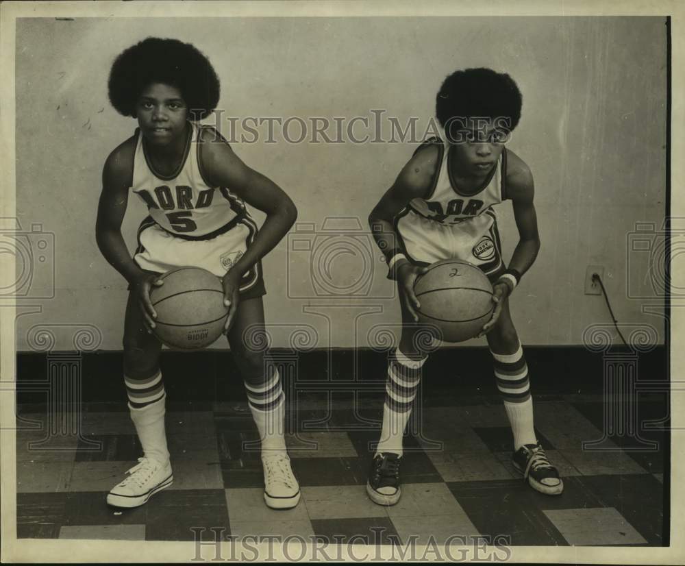 1973 Press Photo Basketball - Earl Dejan &amp; Freeman Lewis of Biddy All-Star Team- Historic Images