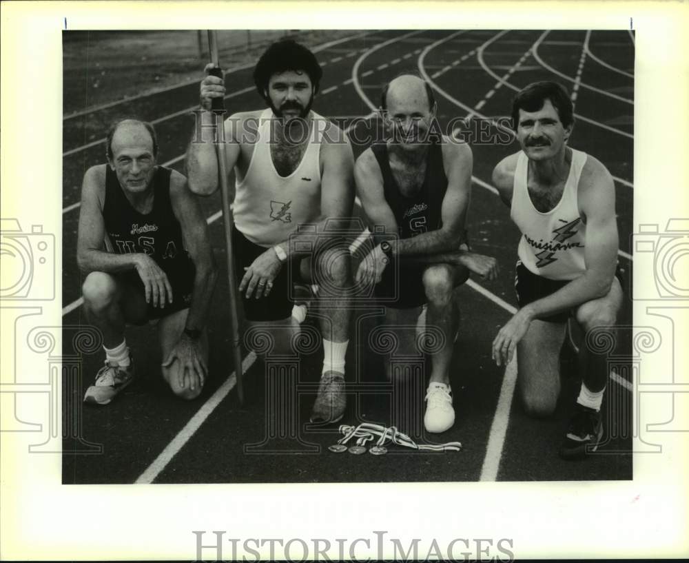 1989 Press Photo Track - Four Participants in Masters Track Championship- Historic Images