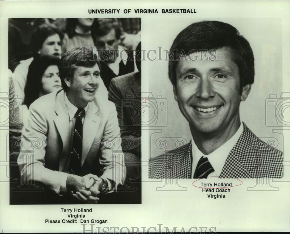 1985 Press Photo University of Virginia college basketball coach Terry Holland- Historic Images