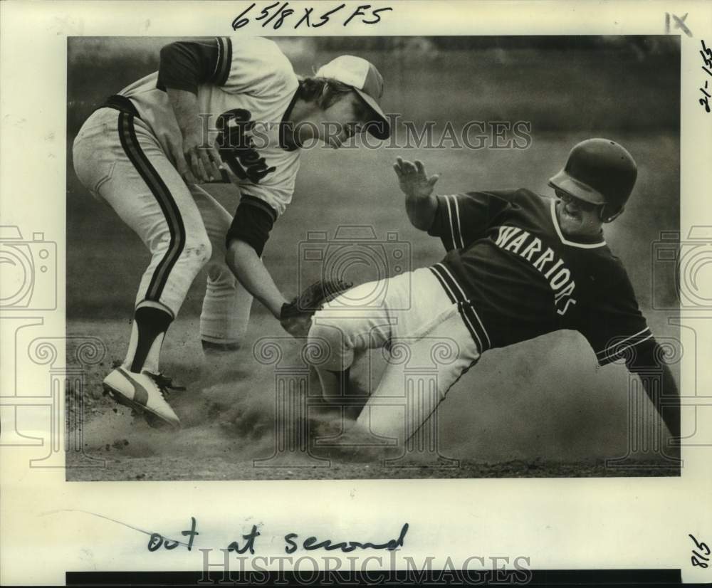 1978 Press Photo Baseball - Guy Hubert of East Jefferson &amp; Walker&#39;s Greg Cain- Historic Images