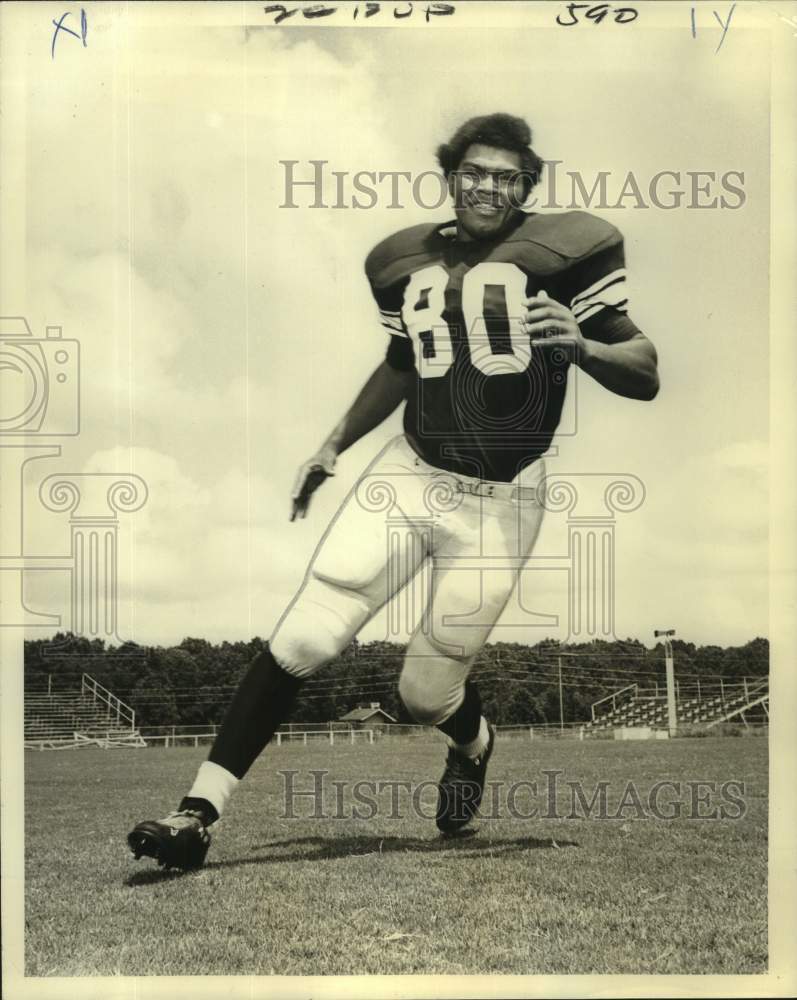 1972 Press Photo Northeast Louisiana college football player Frank Landry- Historic Images