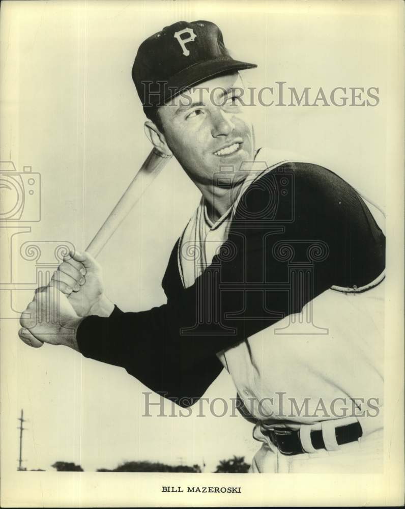 1990 Press Photo Pittsburgh Pirates baseball player Bill Mazeroski, batting pose- Historic Images