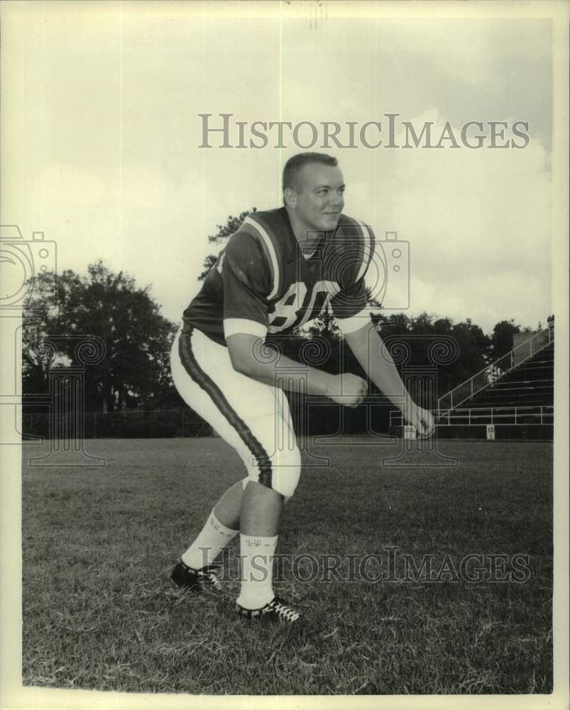 1967 Press Photo Southeastern Louisiana College Football player Larry King- Historic Images