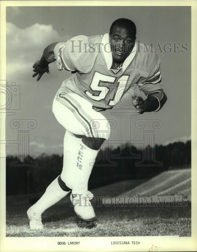 1984 Press Photo Louisiana Tech football player Doug Landry runs in practice- Historic Images