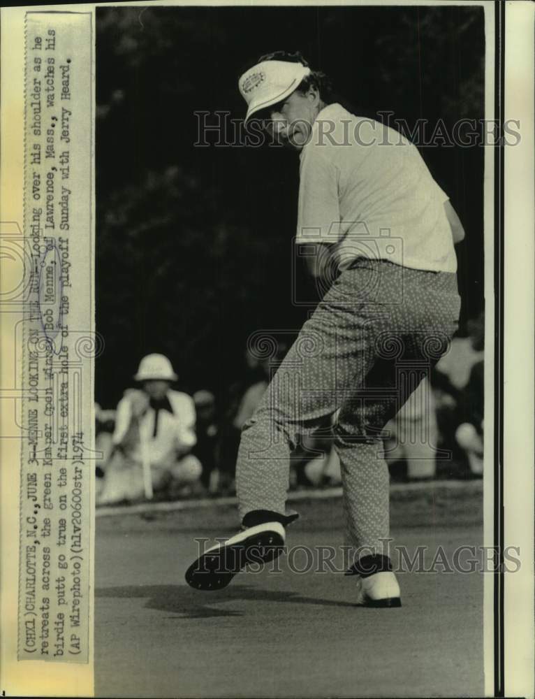 1974 Press Photo Golfer Bob Menne plays the Kemper Open - nos22207- Historic Images