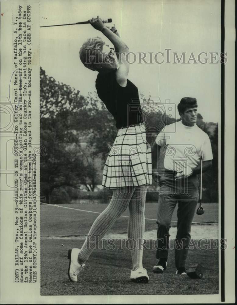 1968 Press Photo Golfer Carol Mann, Dan Reeves play the Civitan Open pro-am- Historic Images