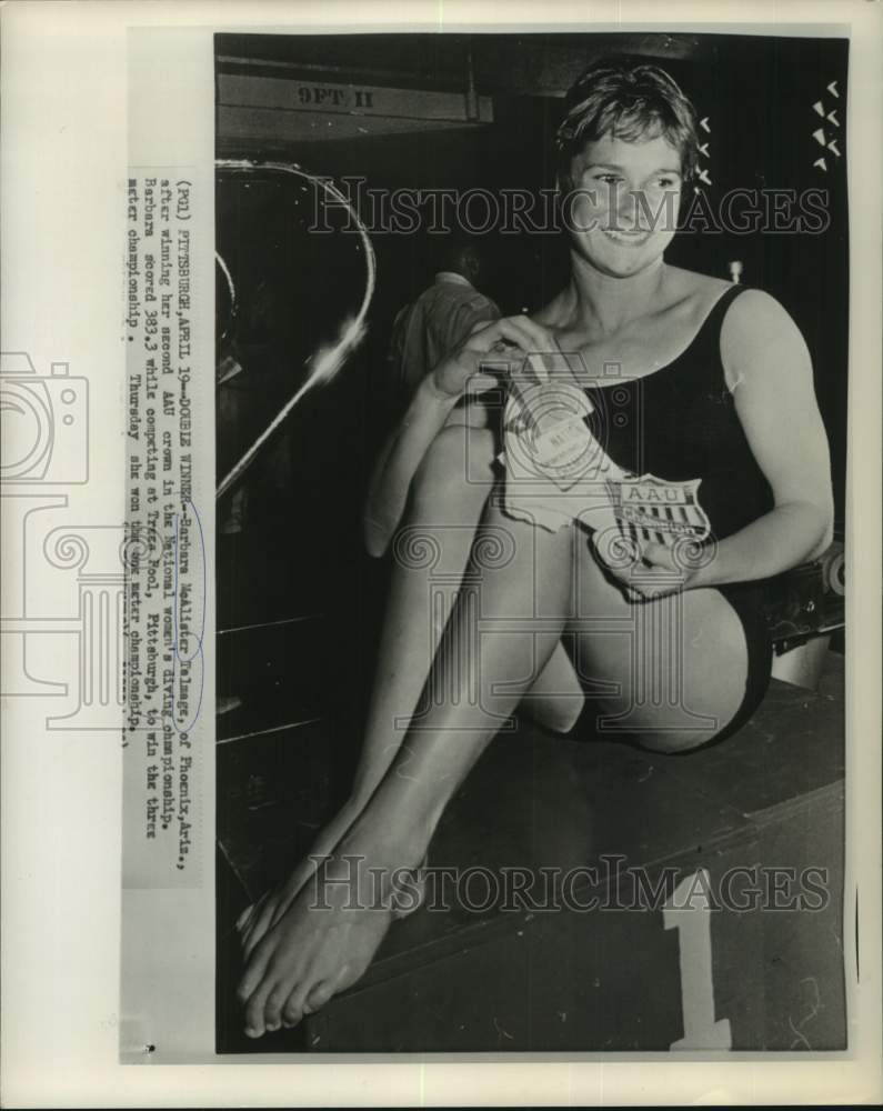 Press Photo Diving - Barbara McAlister Talmage Wins AAU Crown - nos22462- Historic Images