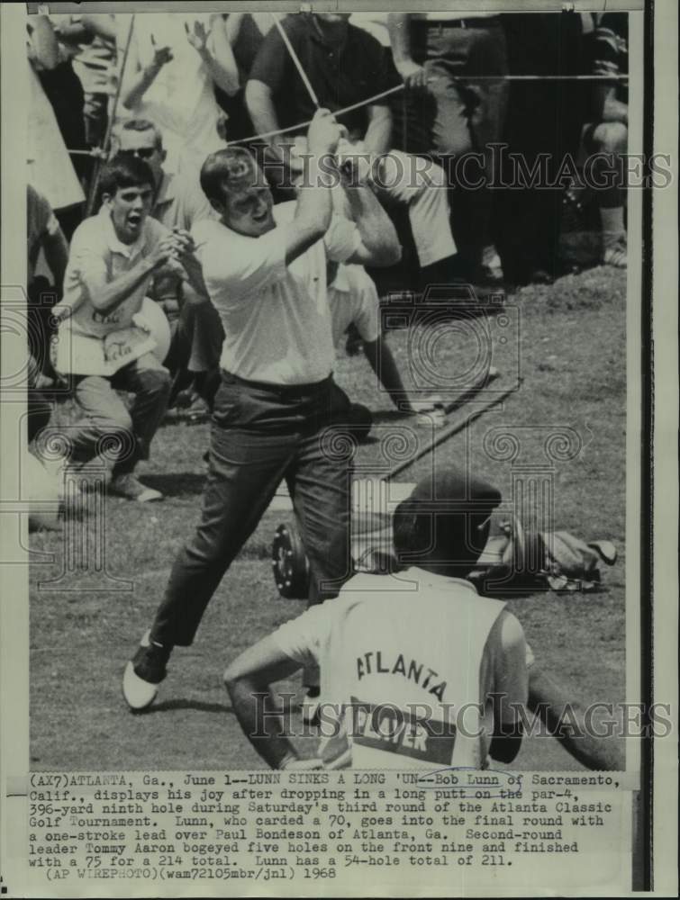 1968 Press Photo Golfer Bob Lunn plays the Atlanta Classic - nos22546- Historic Images