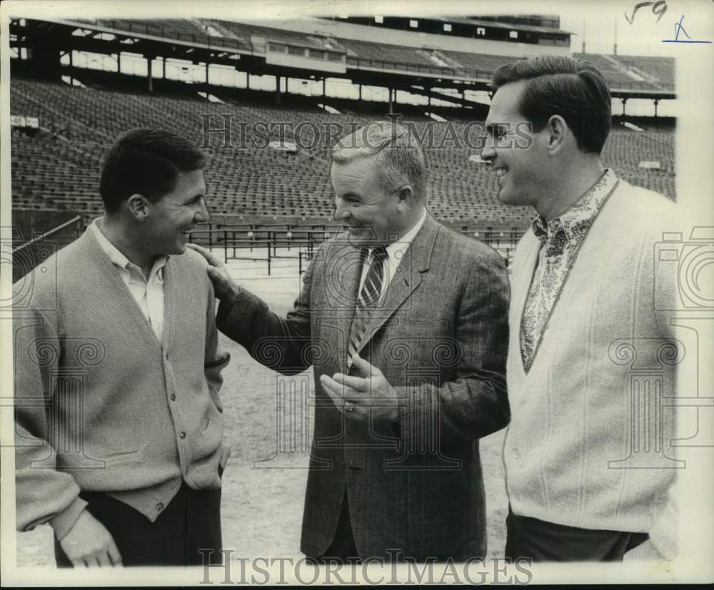 1968 Press Photo Tulane football coaches Marv Kristynik, Jim Pittman &amp; G Kinchen- Historic Images