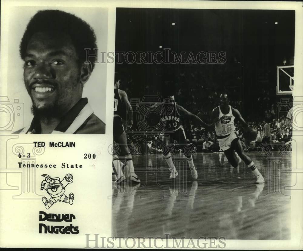 1977 Press Photo Promo photo of Denver Nuggets basketball player Ted McClain- Historic Images