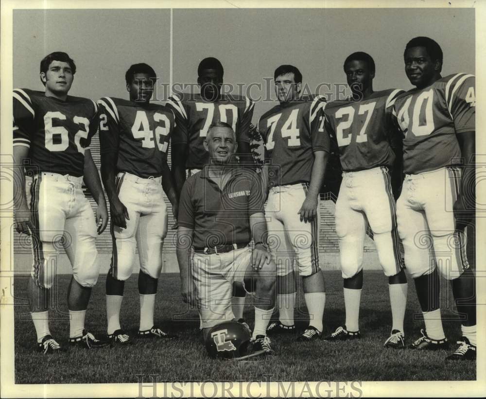 1971 Press Photo Louisiana Tech freshman football players and coach - nos23031- Historic Images