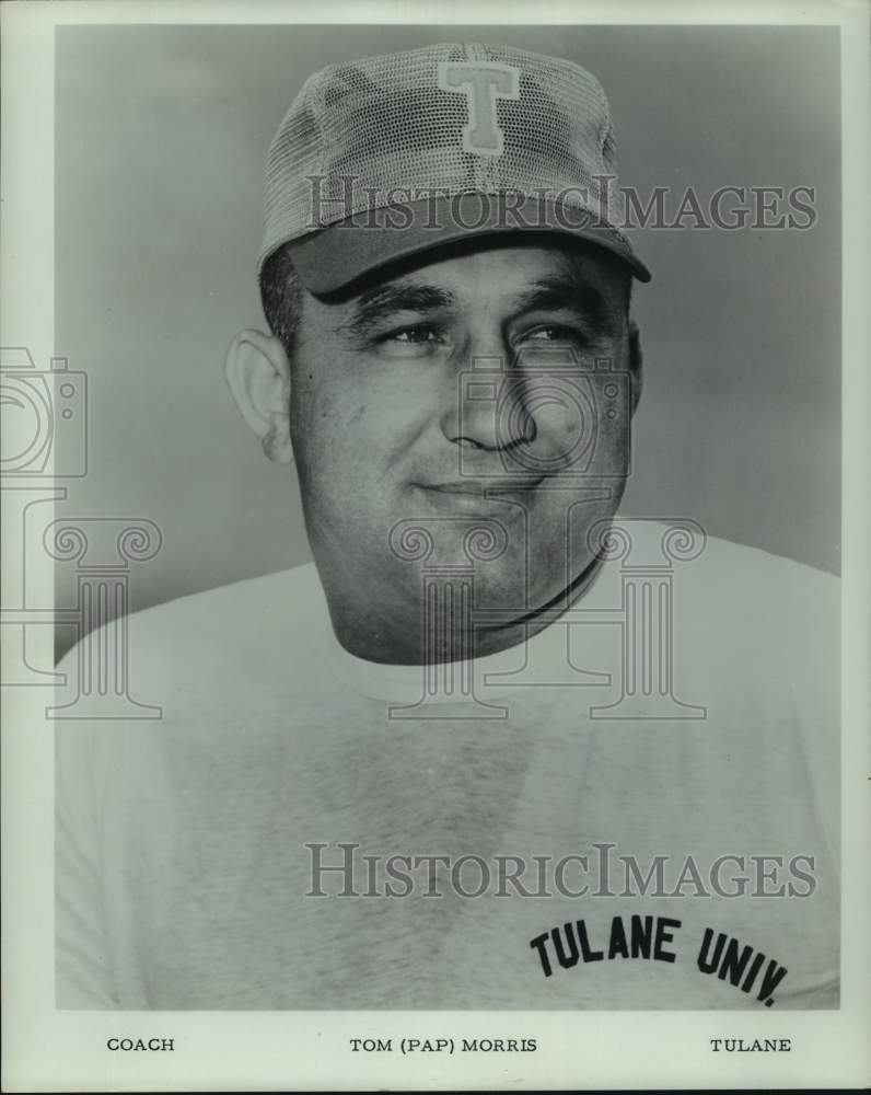 1967 Press Photo Tulane Coach Tom &quot;Pap&quot; Morris poses for photo - nos23078- Historic Images