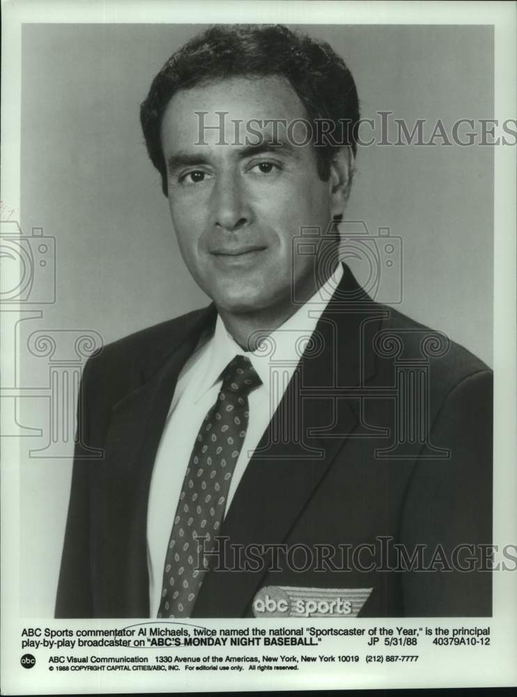 1988 Press Photo ABC Sports commentator Al Michaels - nos23326- Historic Images