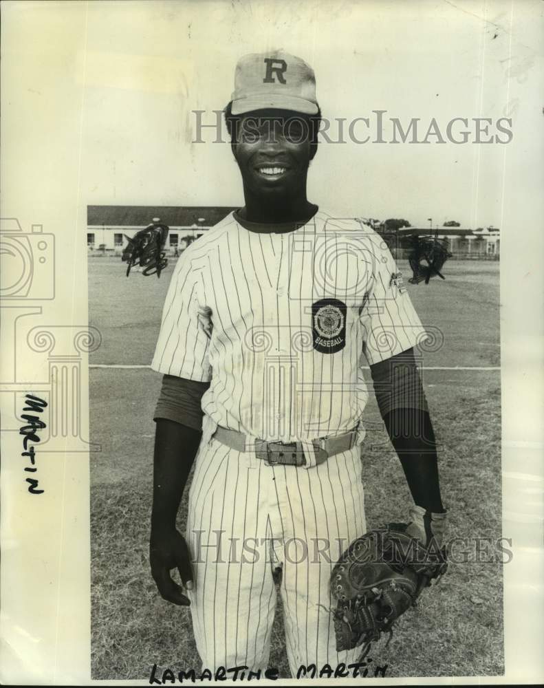 1977 Press Photo American Legion baseball player Lamartine Martin of Pelstate- Historic Images