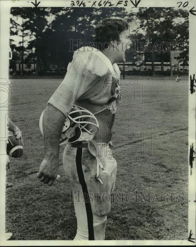 1977 Press Photo Tulane University football player Dee Methvin yelling- Historic Images