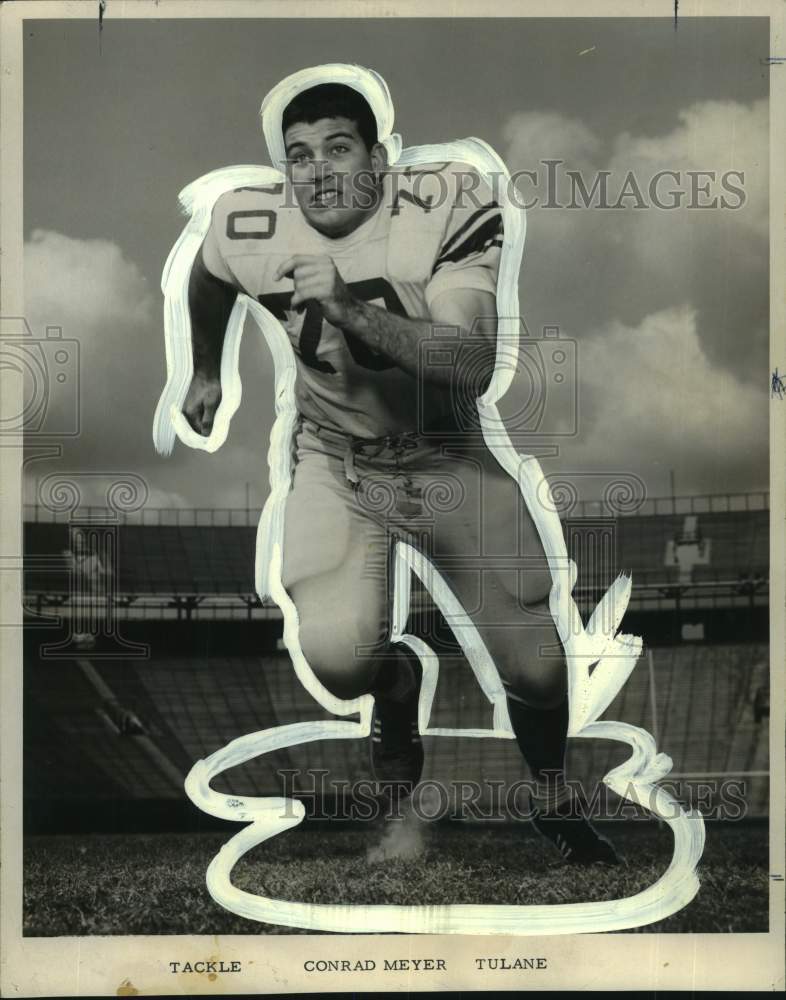 1965 Press Photo Tulane football tackle Conrad Meyer runs in practice- Historic Images