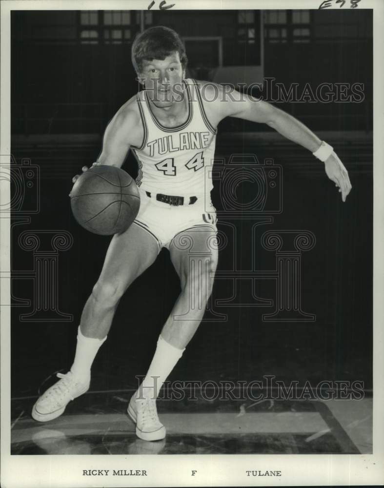 1971 Press Photo Tulane basketball forward Ricky Miller dribbles the ball- Historic Images