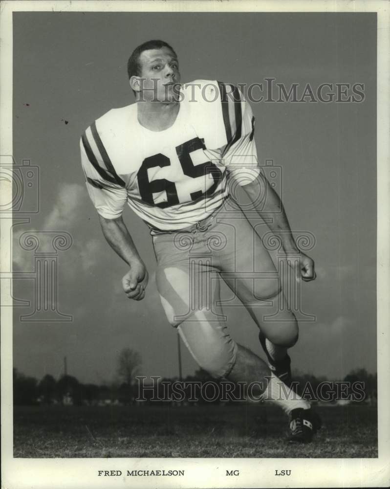 1969 Press Photo Louisiana State University football guard Fred Michaelson runs- Historic Images