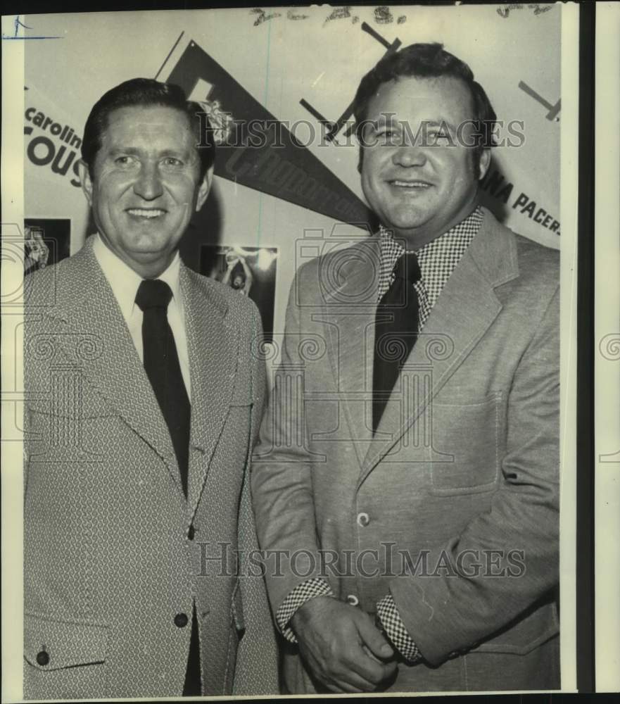 1972 Press Photo Dallas Chaparrals basketball coaches Babe McCarthy &amp; Dale Brown- Historic Images