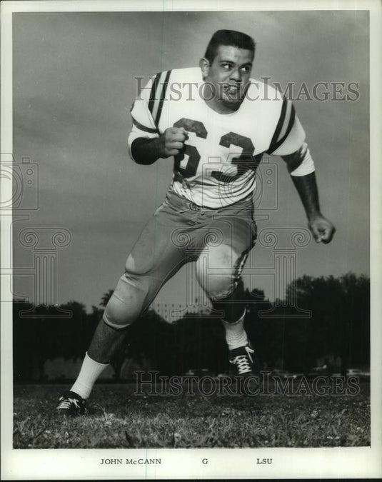 1969 Press Photo Louisiana State University football guard John McCann