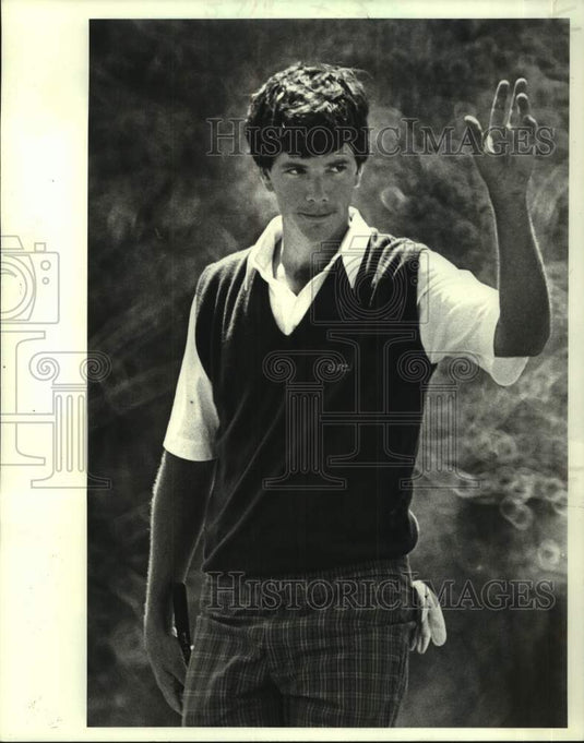 1984 Press Photo Golfer and first-round leader Larry Mize - nos23666- Historic Images