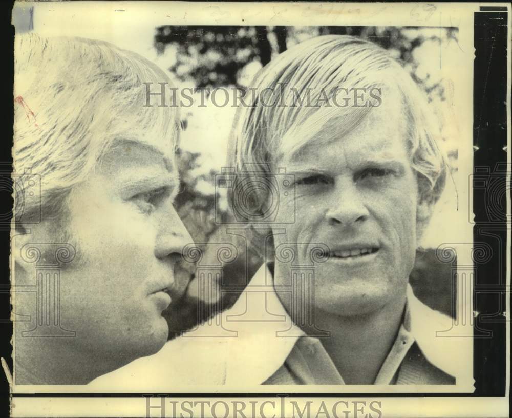 1973 Press Photo Golfers Jack Nicklaus and Johnny Miller - nos23969- Historic Images