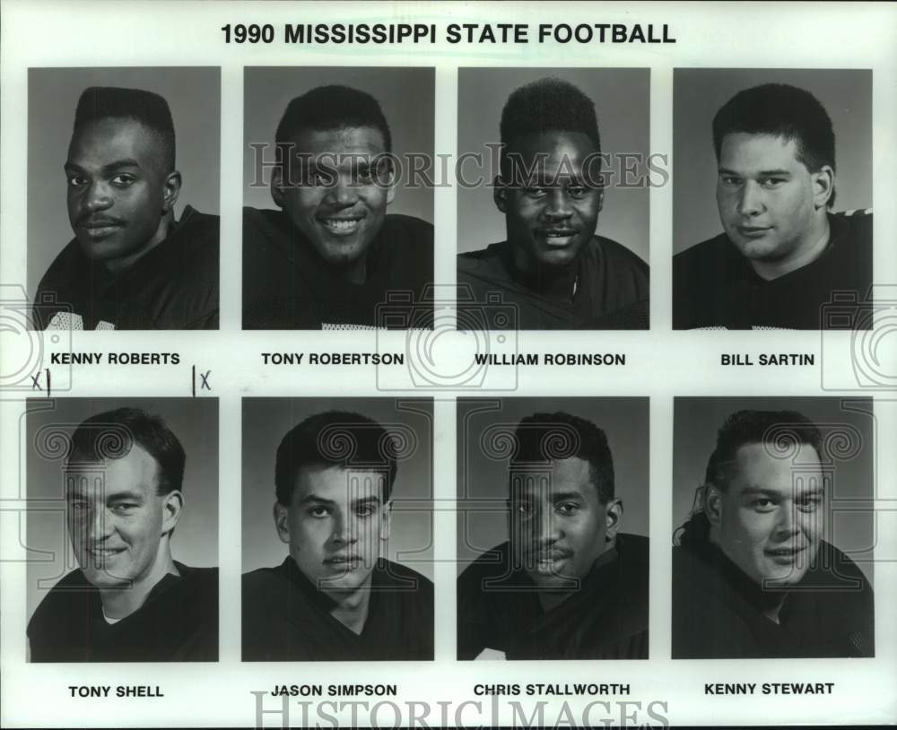 1990 Press Photo Mississippi State football head shots - nos24010- Historic Images