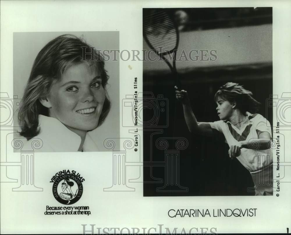 1989 Press Photo Tennis - Catarina Lindqvist in Virginia Slims - nos24044- Historic Images