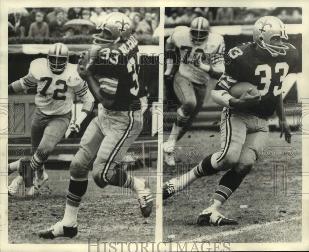 1971 Press Photo 2 photos of New Orleans Saints football player Don McCall- Historic Images