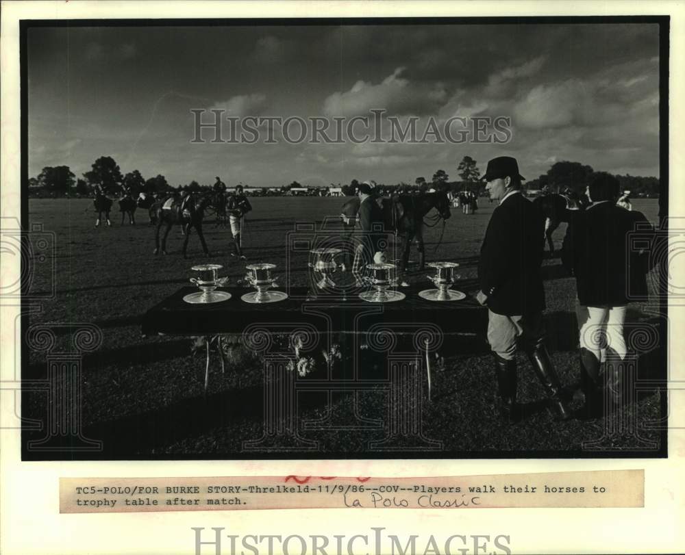 1986 Press Photo Polo players at the Louisiana Polo Classic - nos24408- Historic Images