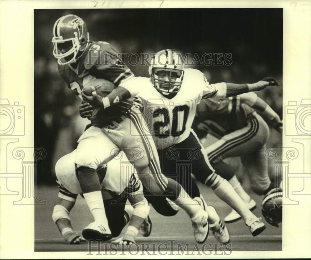 1981 Press Photo Atlanta Falcons football running back James Mayberry #39 runs- Historic Images