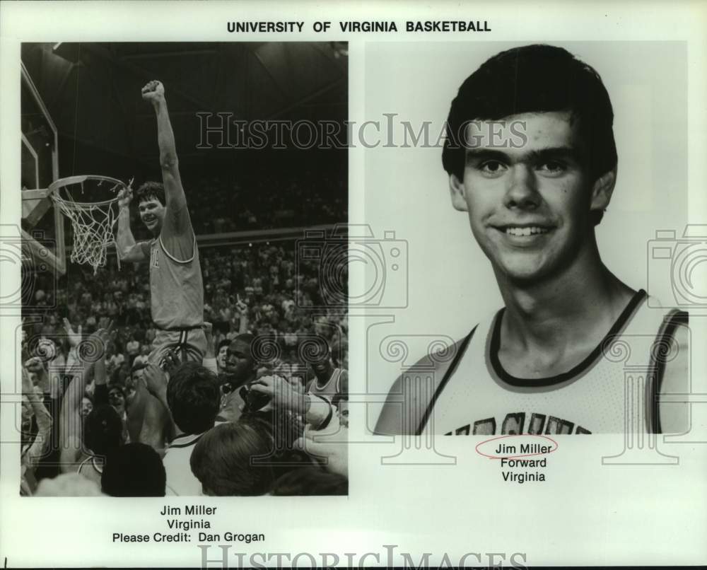 1985 Press Photo Basketball - Jim Miller of University of Virginia - nos24472- Historic Images