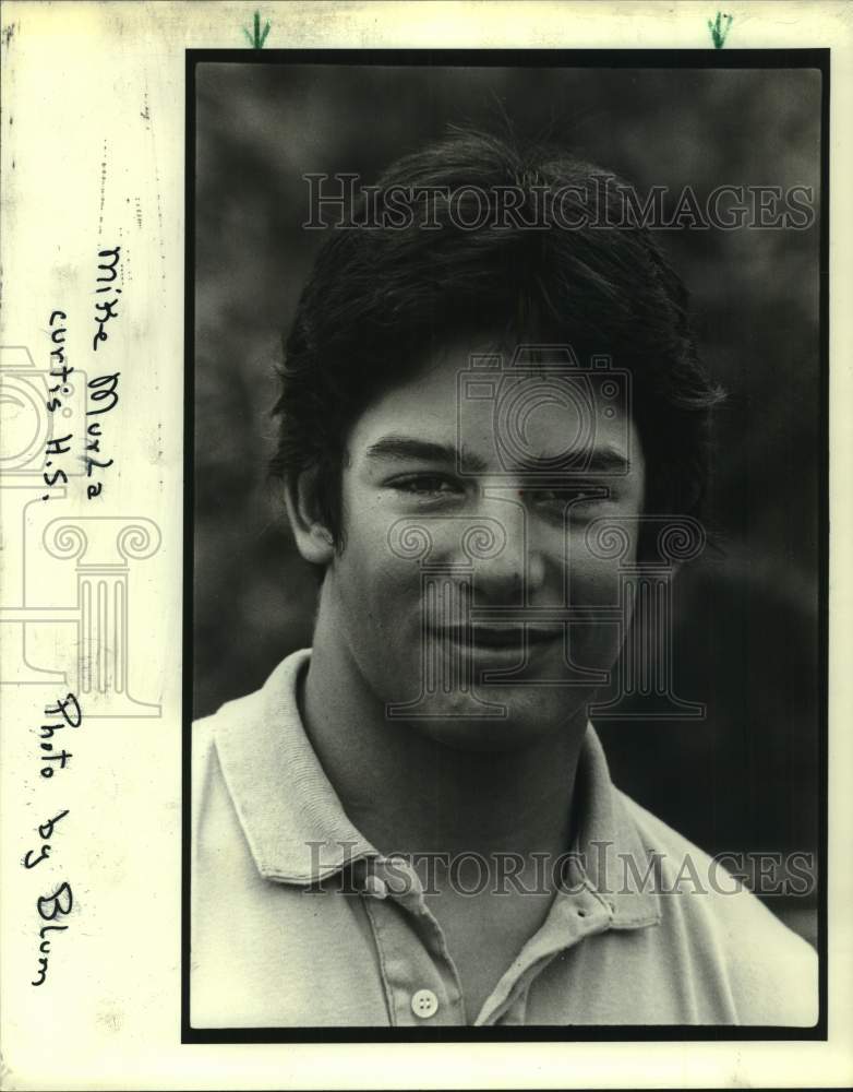 1985 Press Photo Close-up photo of Curtis High School student Mike Murla- Historic Images