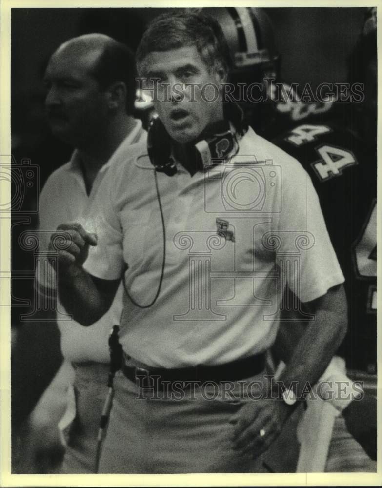 1987 Press Photo New Orleans Saints football coach Jim Mora - nos25218- Historic Images