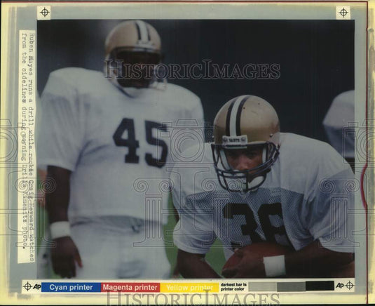 1988 Press Photo New Orleans Saints football player Rueben Mayes runs a drill- Historic Images