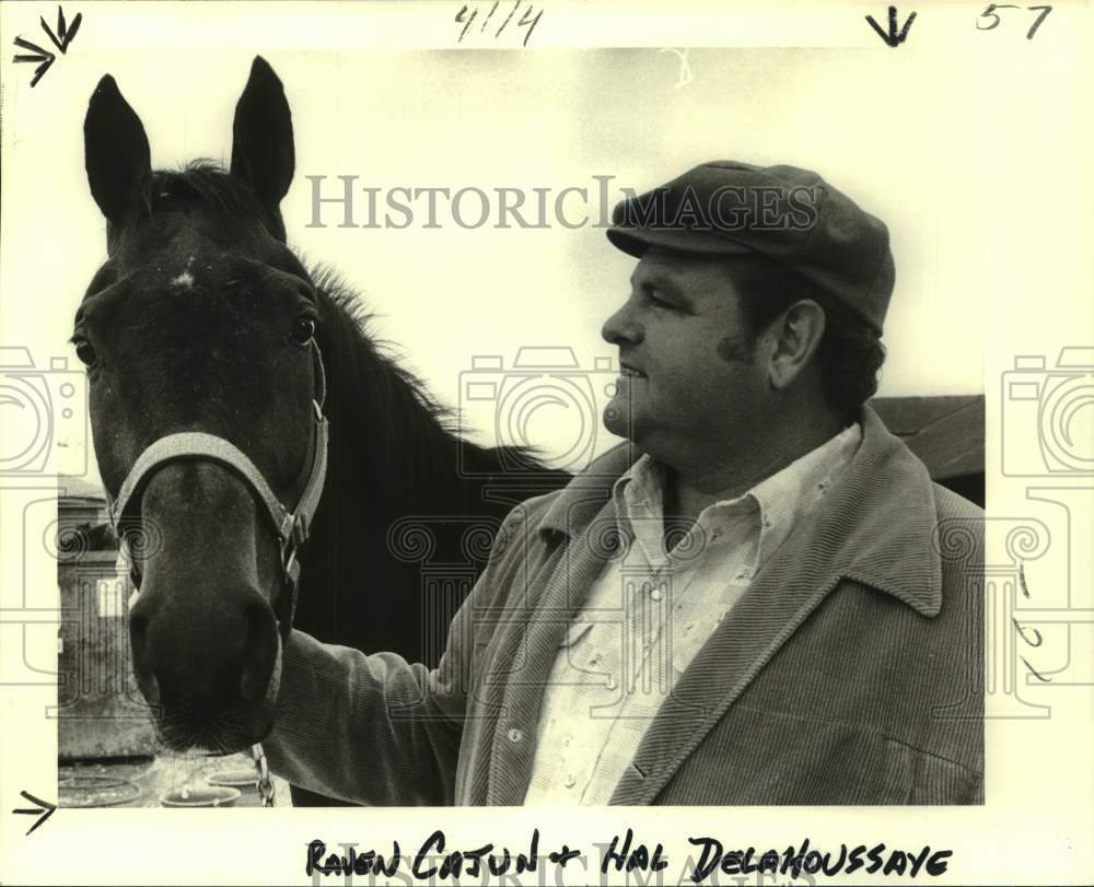 1979 Press Photo Horse Racing - Racehorse Raven Cajun with Hal Delahoussaye- Historic Images