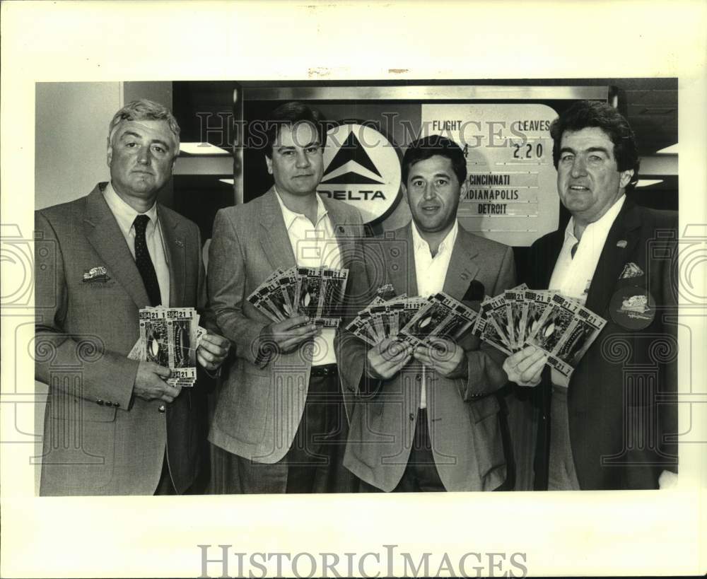 1987 Press Photo Final Four Committee with Final Four Tickets in New Orleans- Historic Images