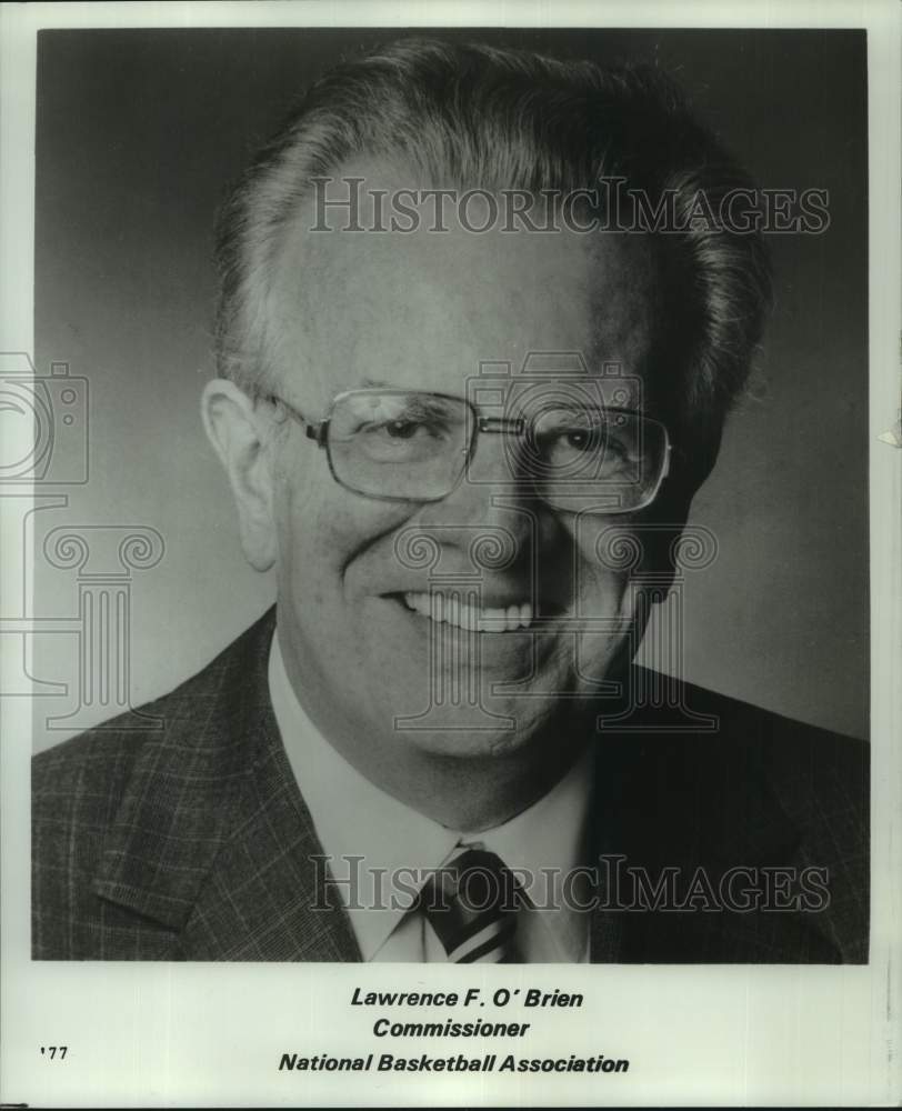 1977 Press Photo National Basketball Association Commissioner Lawrence F O&#39;Brien- Historic Images