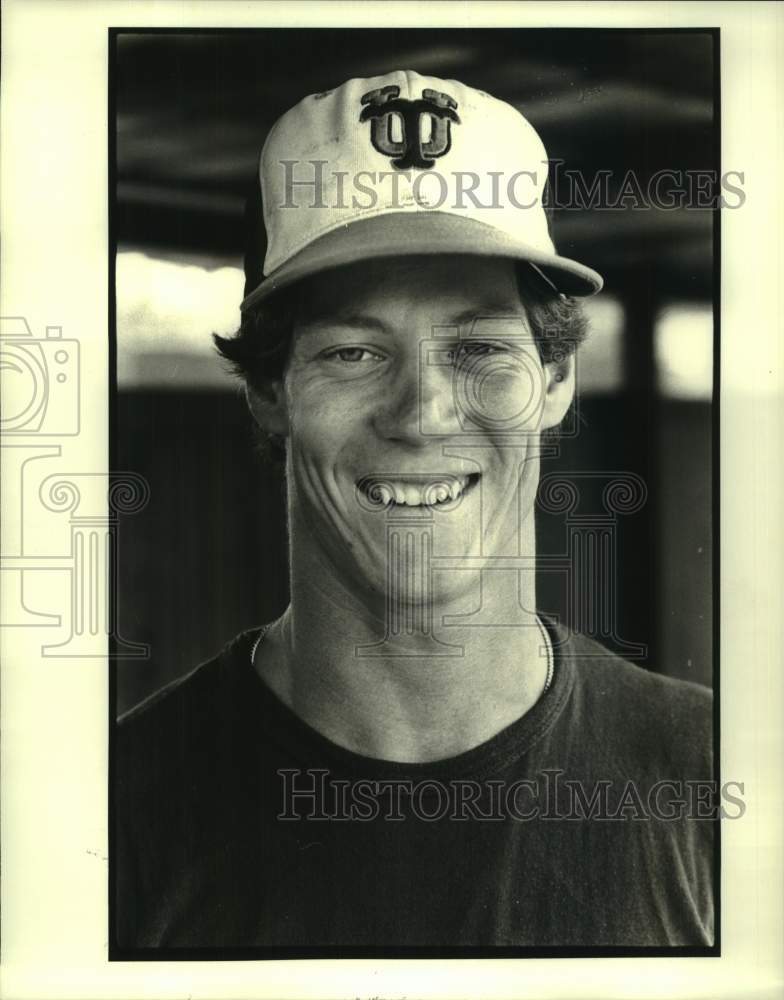 1981 Press Photo Tulane baseball player Johnny Olsen smiles for a close-up photo- Historic Images