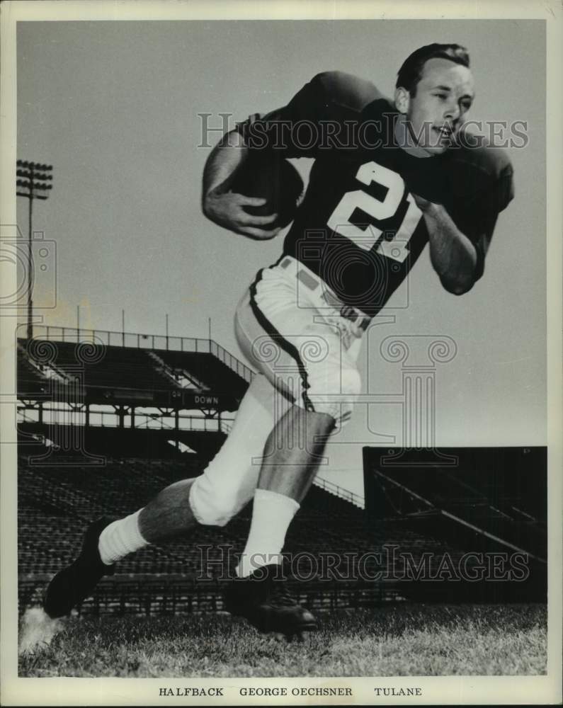 1960 Press Photo Tulane University football player George Oechsner in practice- Historic Images