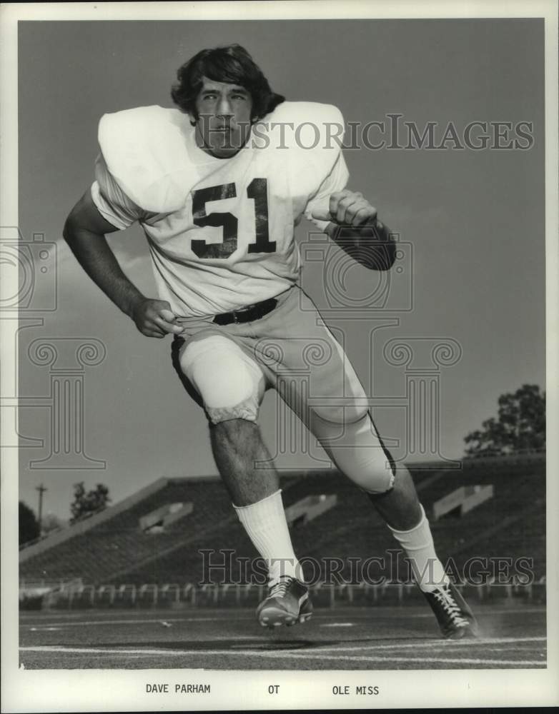 1973 Press Photo Ole Miss college football player Dave Parham - nos26295- Historic Images