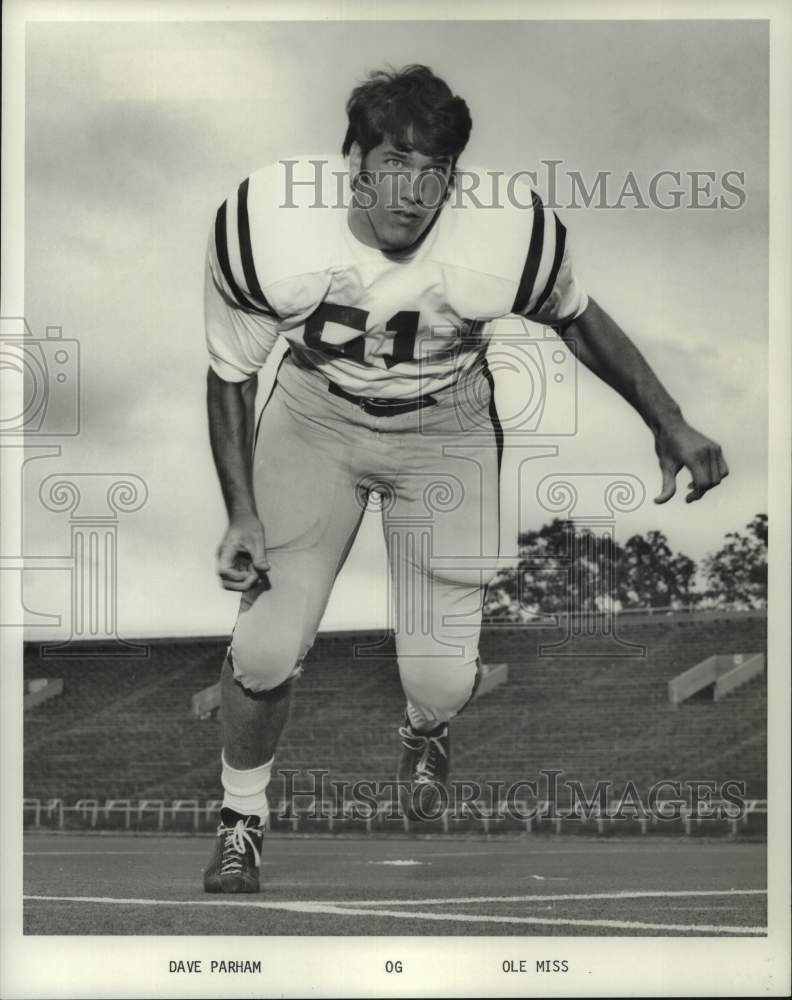 1973 Press Photo Ole Miss college football player Dave Parham - nos26296- Historic Images