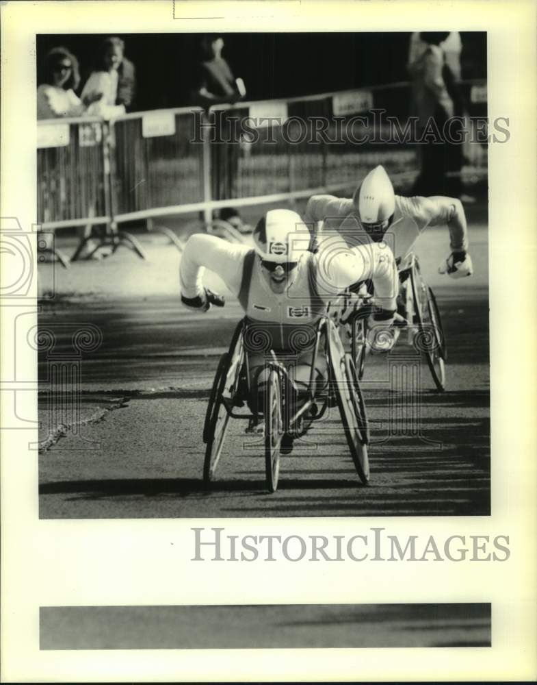 1990 Press Photo Crescent City Classic wheelchair race winner Frans Nietlipach- Historic Images