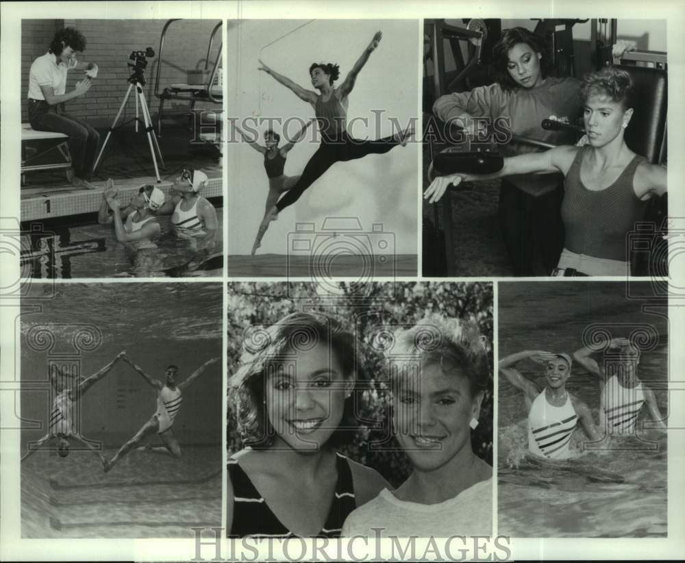 1984 Press Photo US Olympic synchronized swimmers Candy Costie &amp; Tracie Ruiz- Historic Images