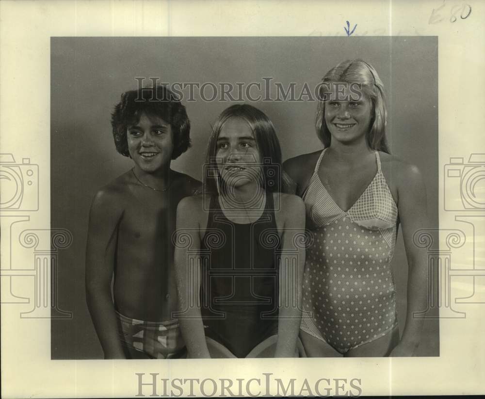 1977 Press Photo Divers Joey Catalonotto, Enga Lokey and Cathy Moore - nos26823- Historic Images