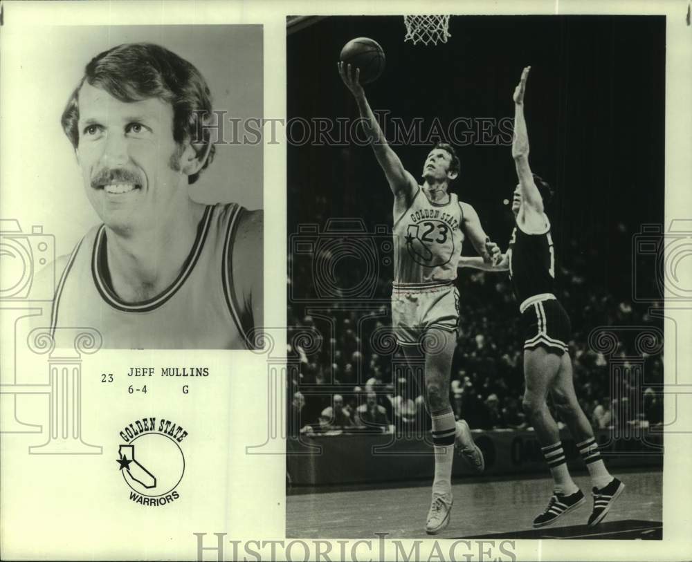 1975 Press Photo 2 photos of Golden State Warriors basketball guard Jeff Mullins- Historic Images